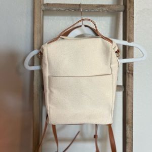 Beige and brown mini backpack